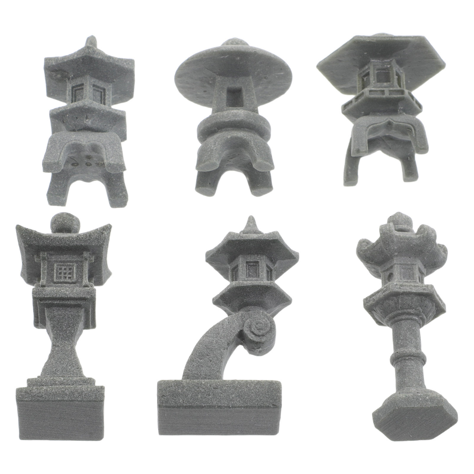 Bonsai Zen Garden Set - Ensemble de 6 lanternes en pierre
