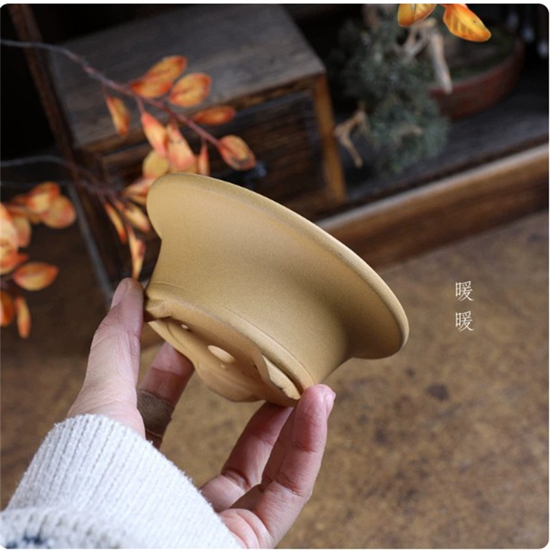 Bonsai Garden With Sand - Petit pot en poterie brute en